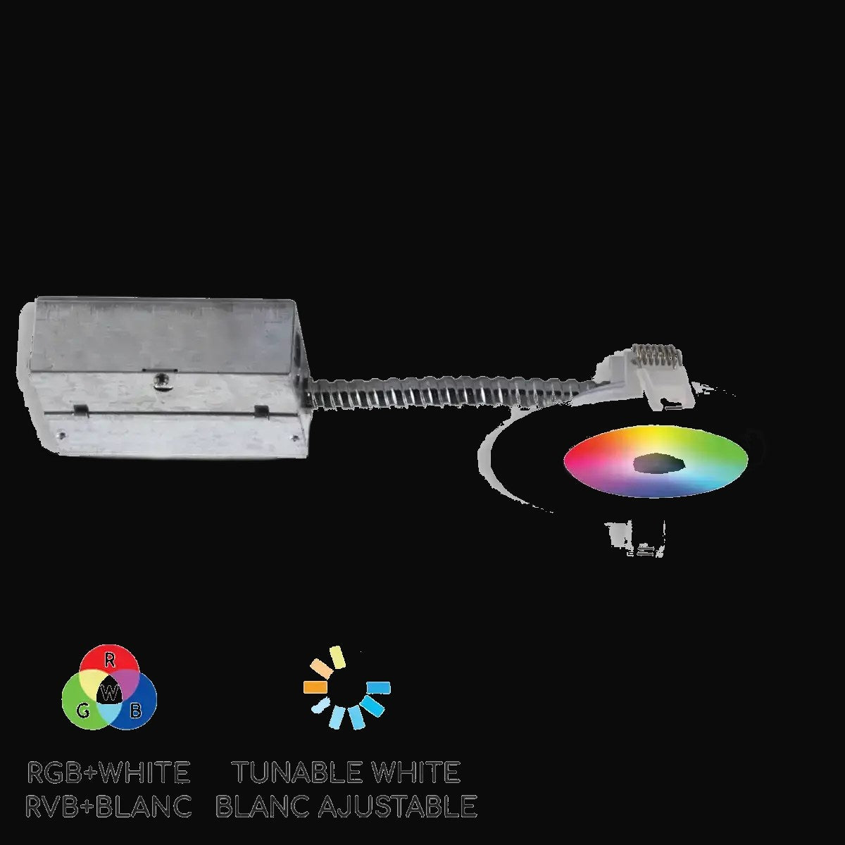 Ensemble de 4 encastrés DEL Wi-Fi intelligents 4 po avec interrupteur mural Wi-Fi – blanc