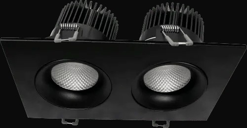 Encastré orientable en retrait 3,5 po 2 têtes 5CCT, noir