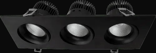 Encastré orientable en retrait 3,5 po 3 têtes 5CCT, noir