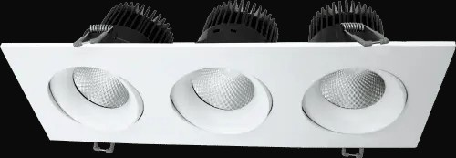 Encastré orientable en retrait 3,5 po 3 têtes 5CCT, blanc
