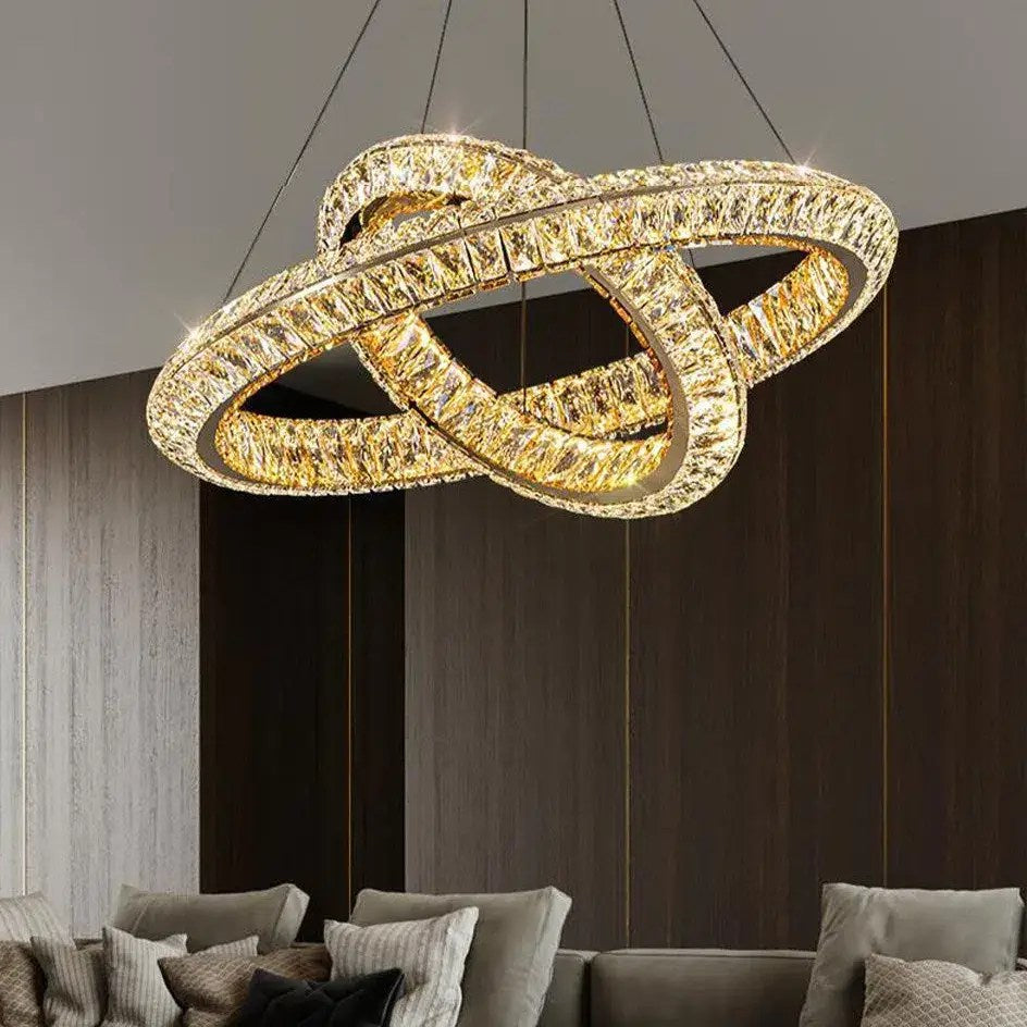 Lustre Bacci en cristal 2 anneaux