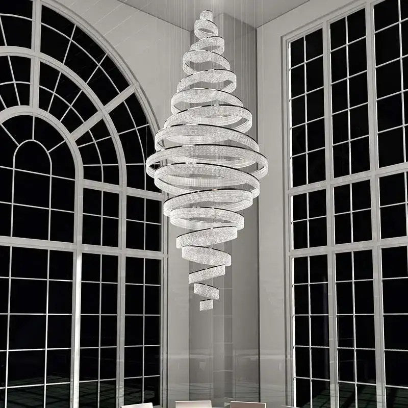 Lustre de luxe Alleri en cristal pour escalier et corridor – vue 3