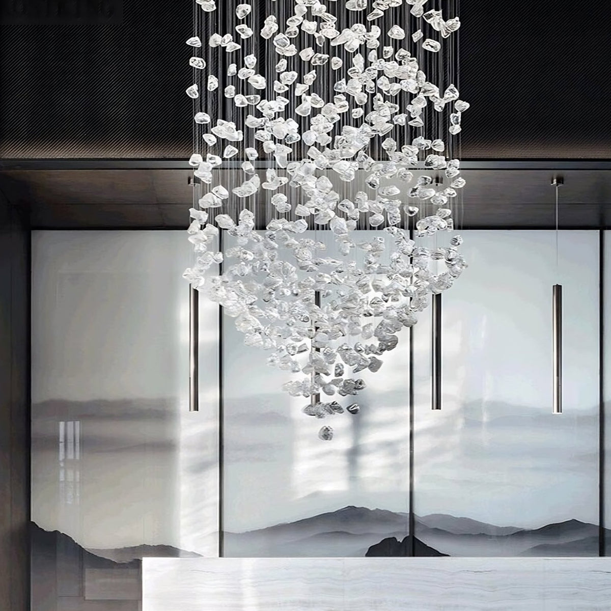 Lustre Riston à pendeloques de cristal – vue 4