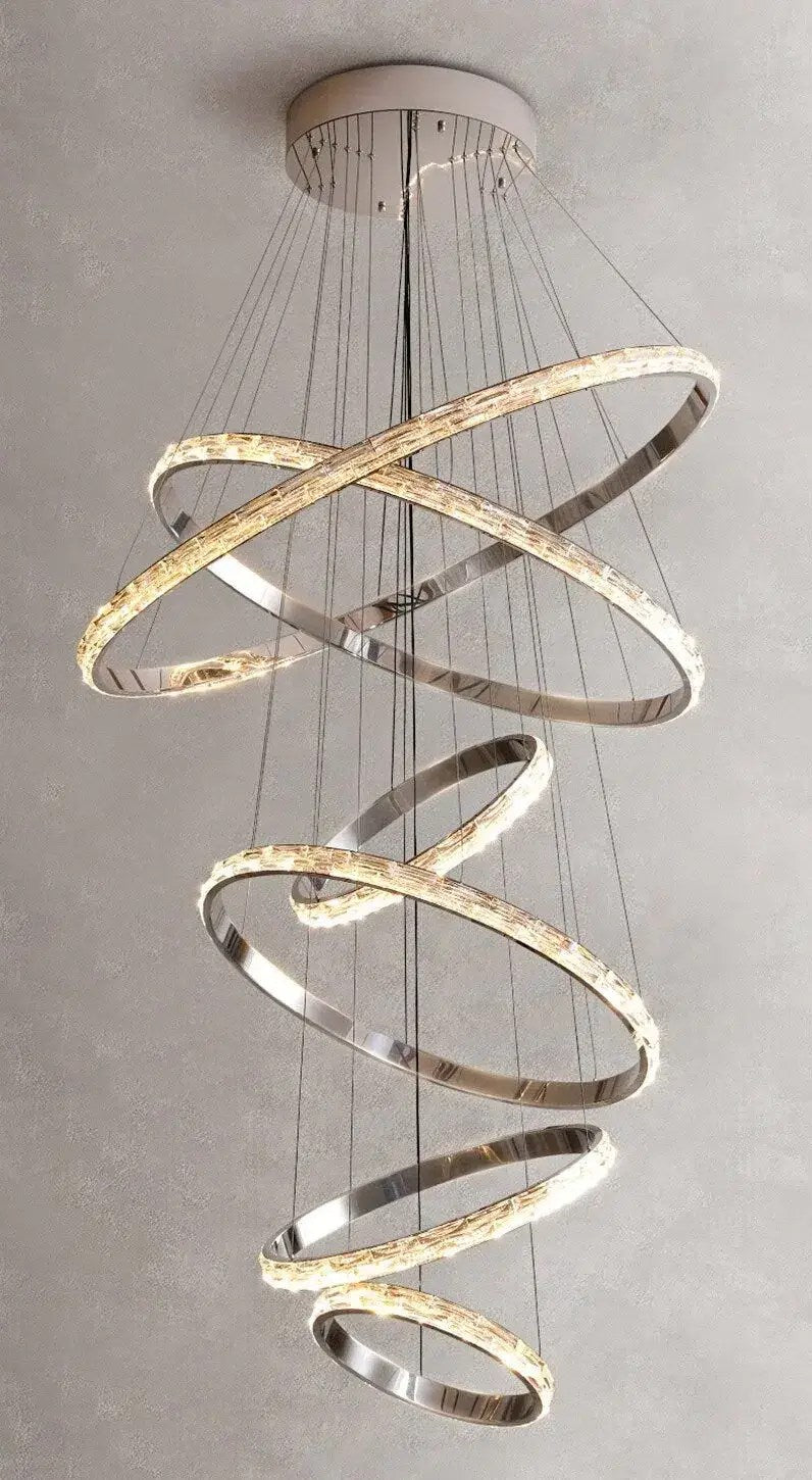 Lustre moderne Argento en cristal 6 anneaux