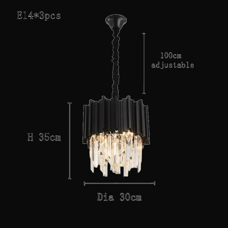 Lustre suspendu Gio en cristal 12 po – vue 3