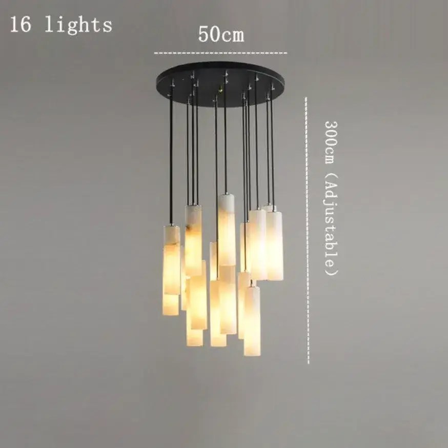 Lustre moderne 16 lumières en marbre naturel – vue 2