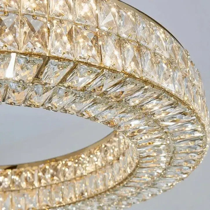 Lustre roue Bacci en cristal, or – vue 3