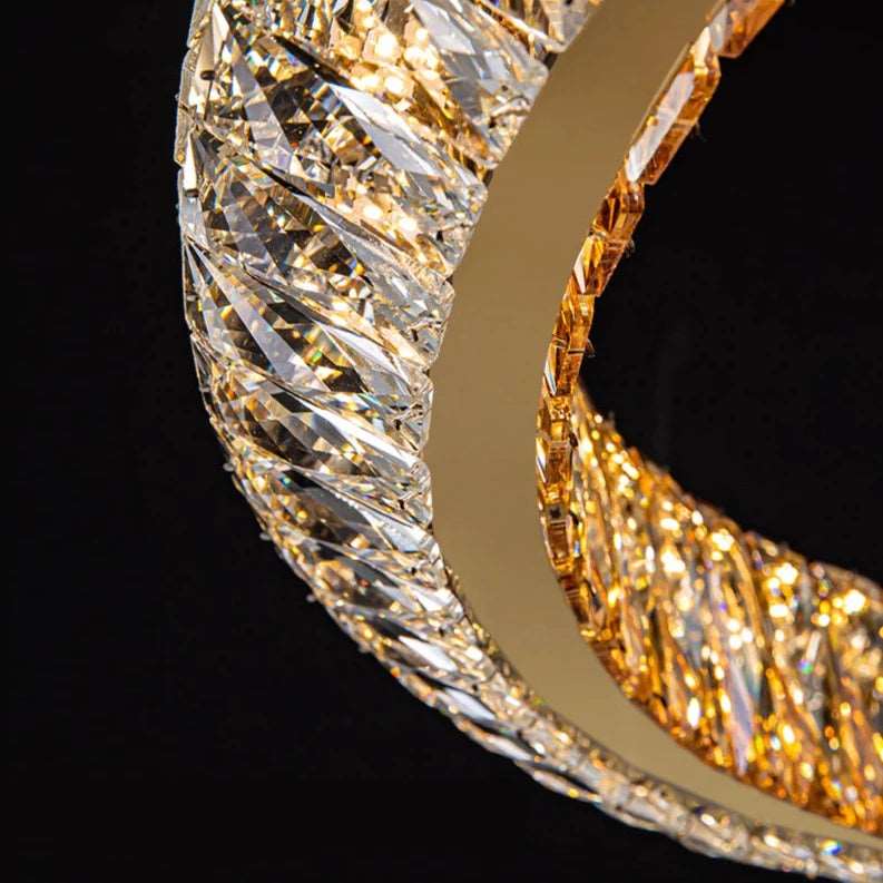 Lustre de salle à manger linéaire Bacci en cristal 47 po – vue 3