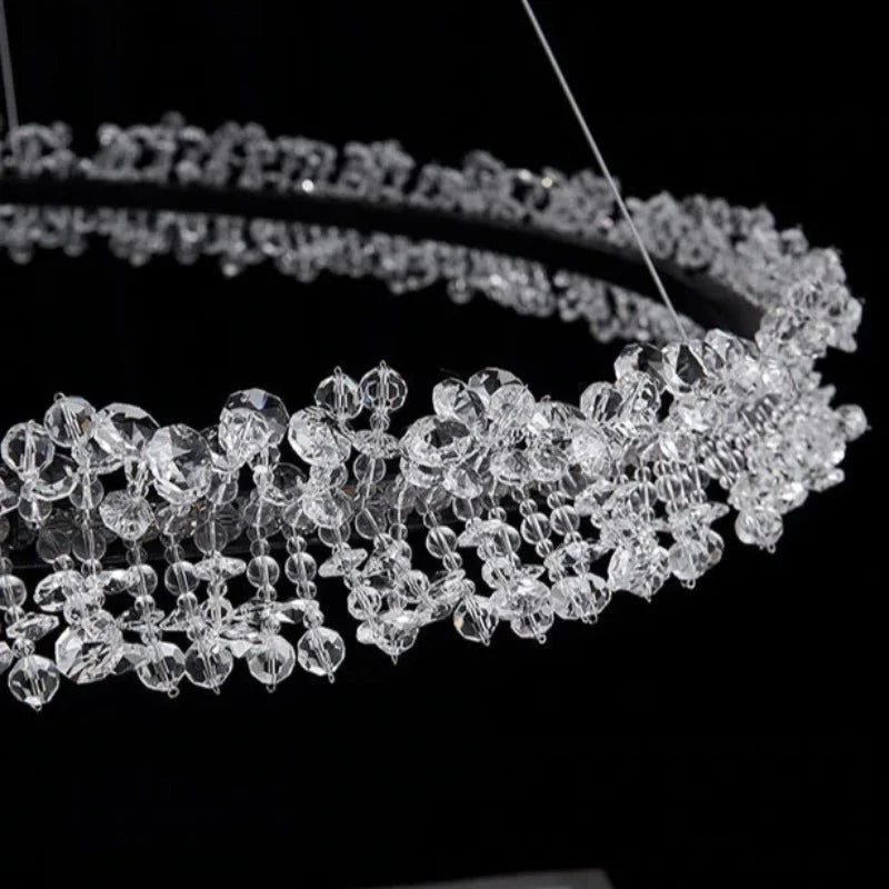 Lustre Capri à 2 étages en cristal noir mat – vue 4