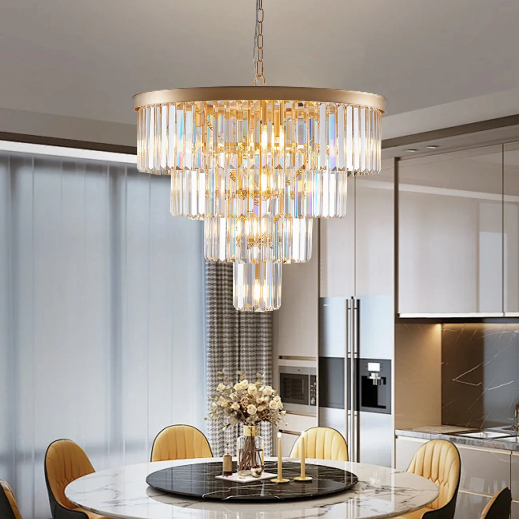 Lustre en cristal Gio 24 po à 4 étages, fini or – vue 2