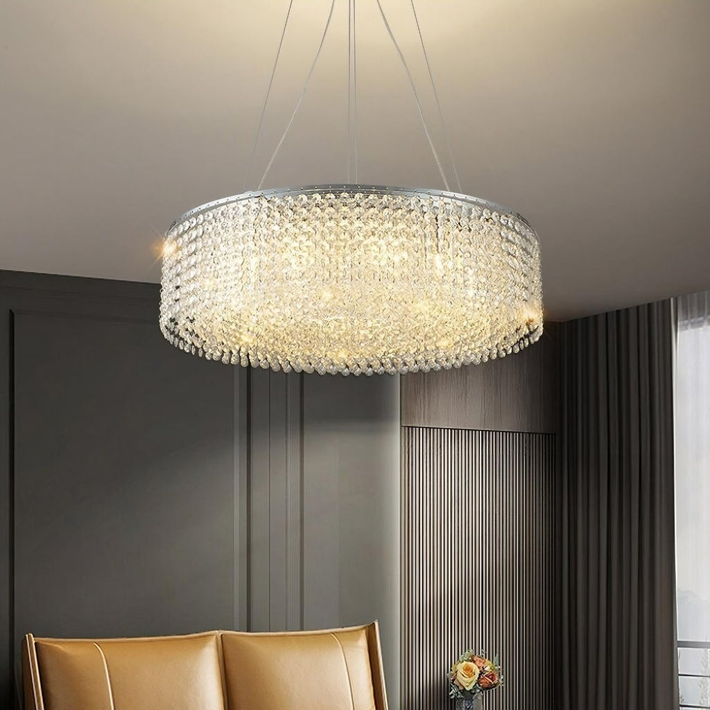 Lustre tambour Alleri en cristal