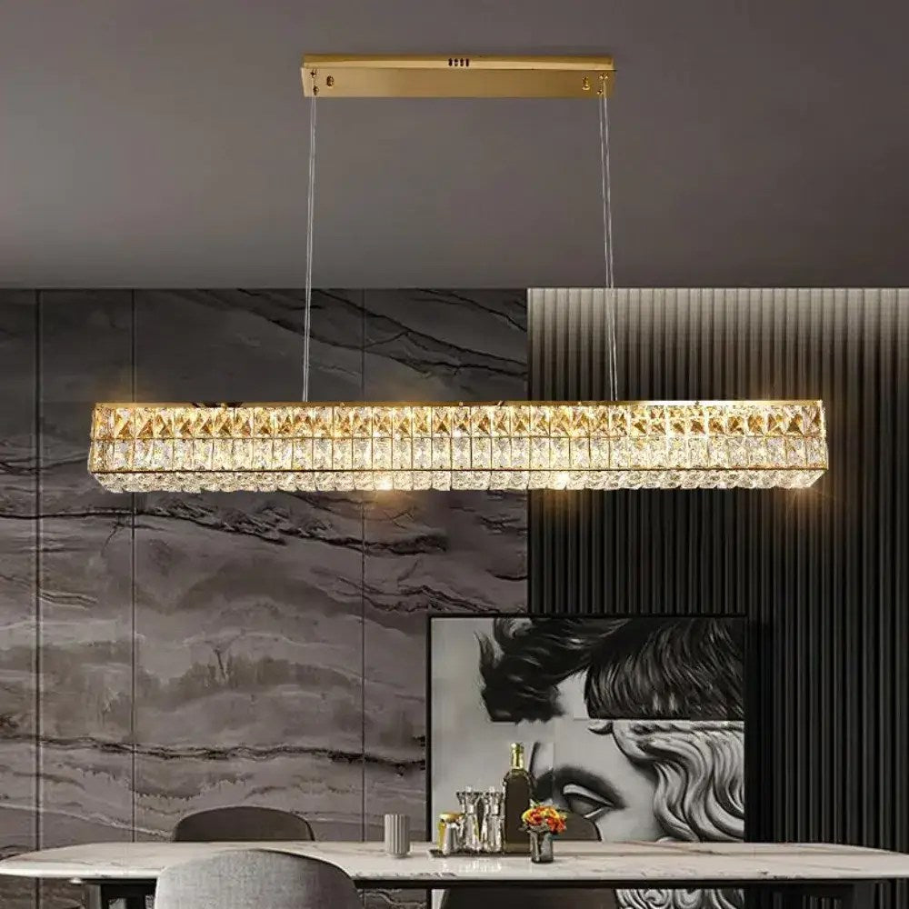 Lustre Bacci en cristal pour îlot de cuisine