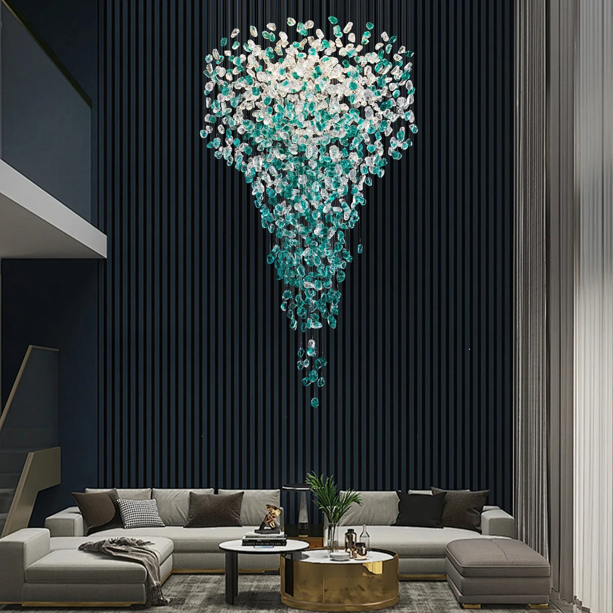Lustre de hall d'entrée Verde en cristal – vue 3