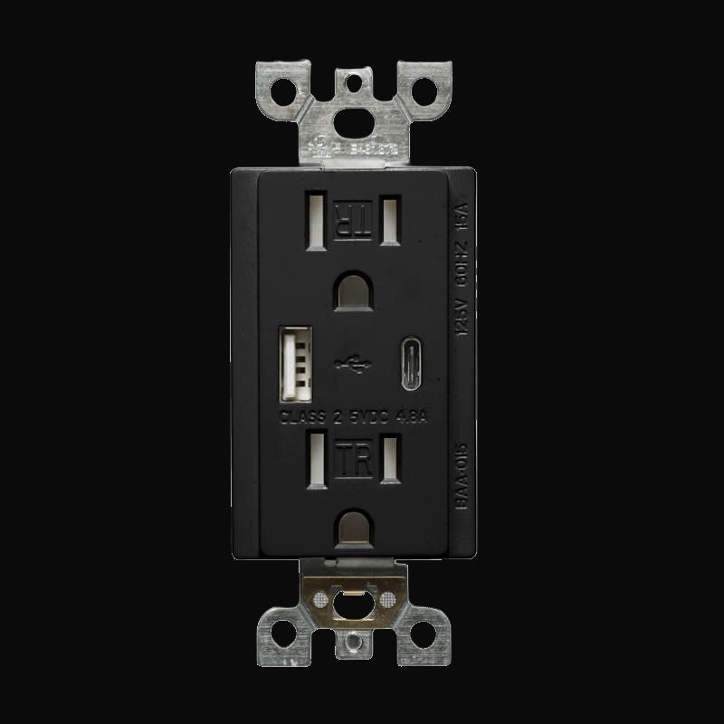 Chargeur USB et prise double BAA-015 (blanc ou noir)