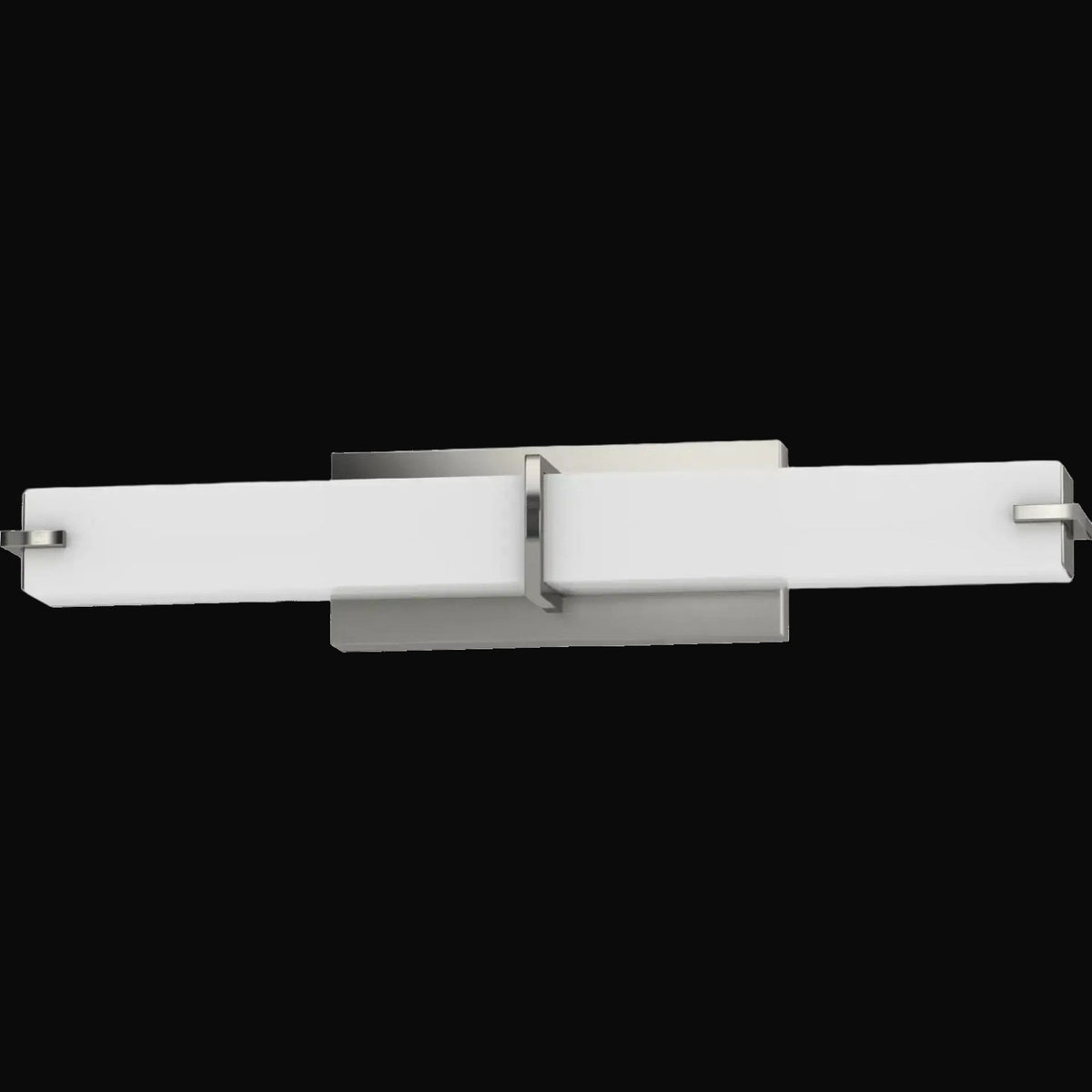 Barre de salle de bain V1992-33 DEL, nickel brossé et acrylique blanc, 25,75 po