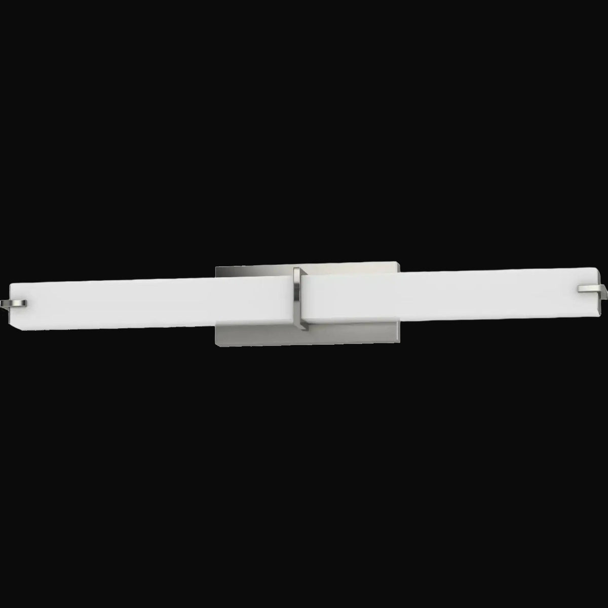 Barre de salle de bain V1993-33 DEL, nickel brossé et acrylique blanc, 37,75 po