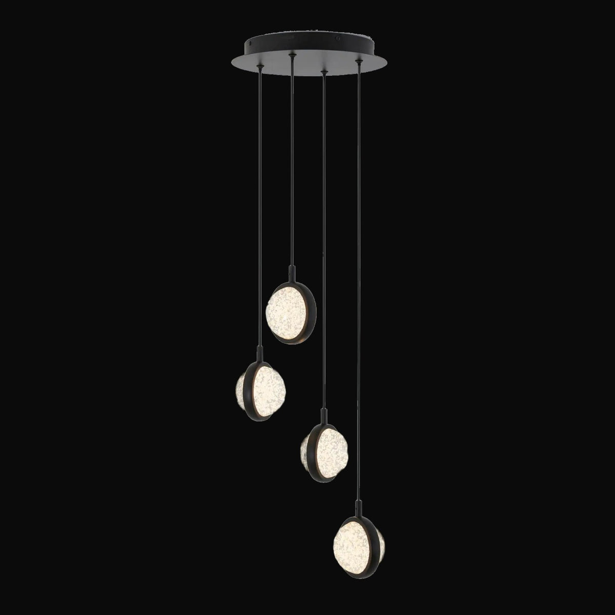Suspension Avalon chrome 4 lumières 3CCT