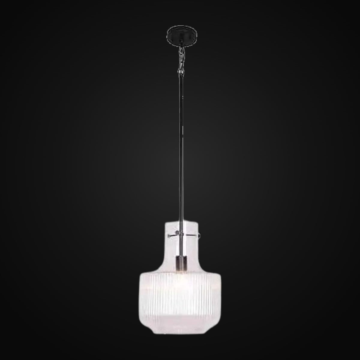 Suspension ajustable en verre gravé – noir mat
