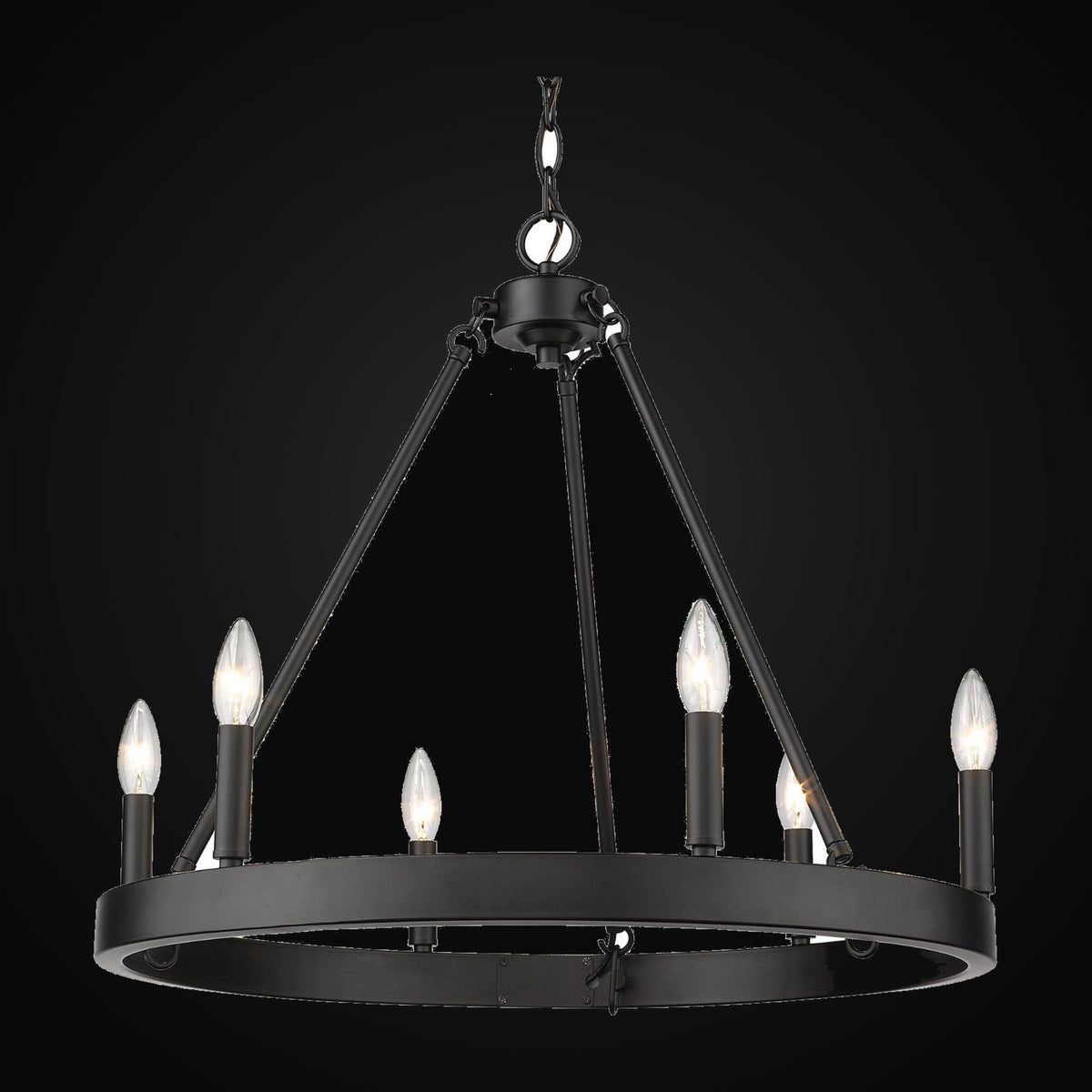 Lustre Alastair 6 lumières, noir mat