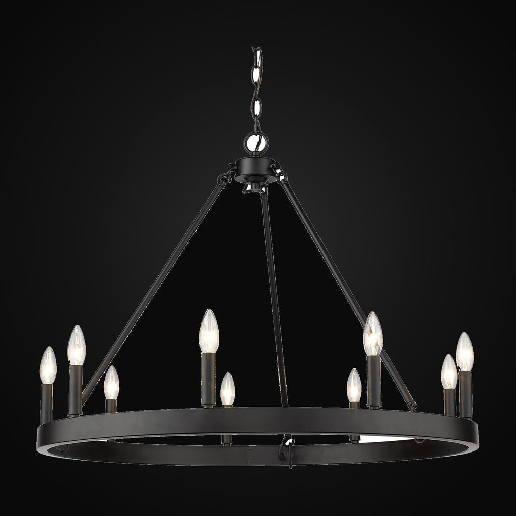 Lustre Alastair 9 lumières, noir mat
