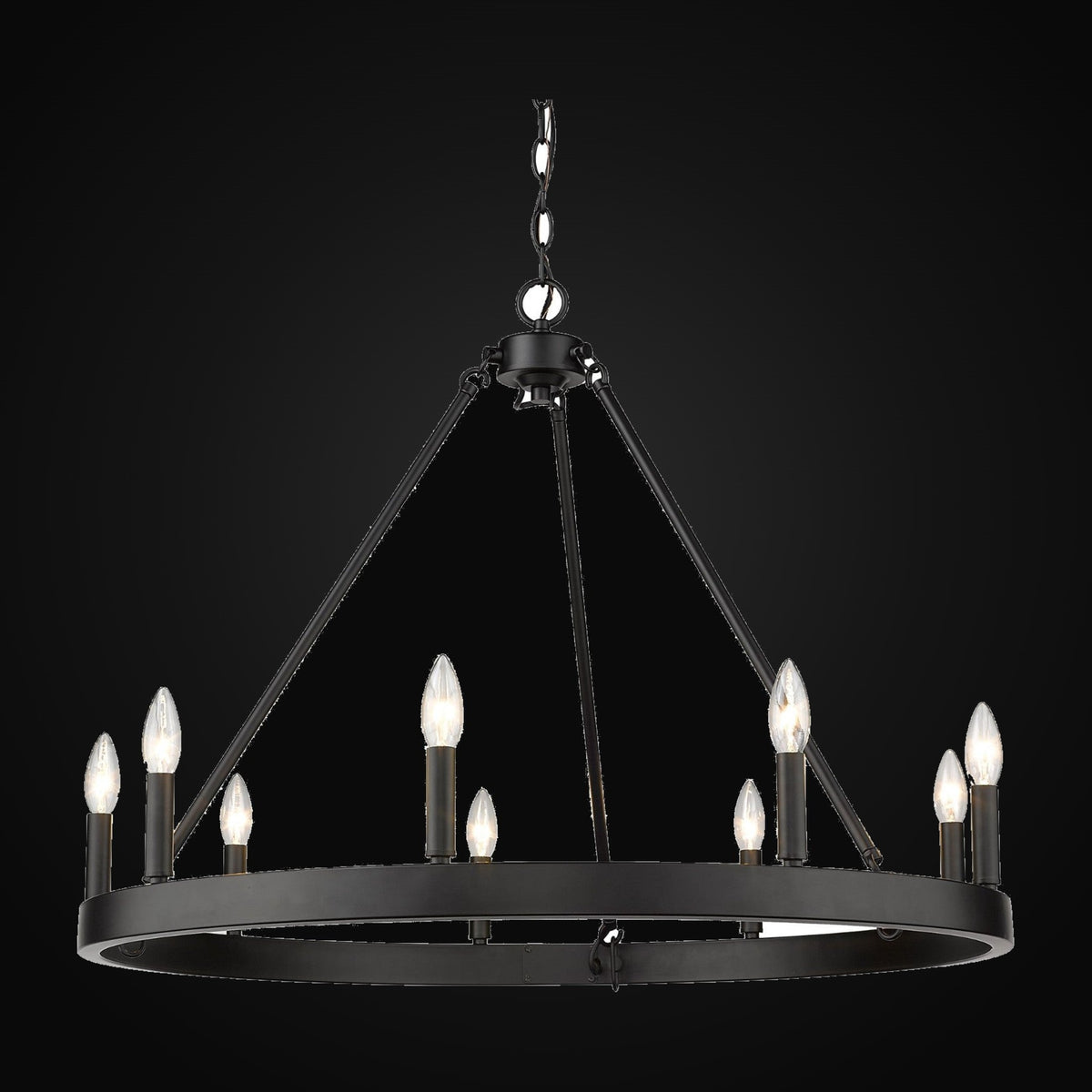 Lustre Alastair 9 lumières, noir mat