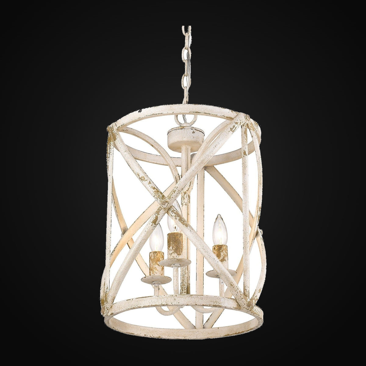 Suspension Alcott 3 lumières, ivoire antique