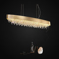 Lustre linéaire Alleri en cristal or brossé