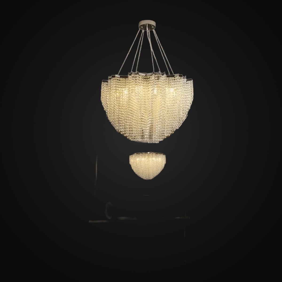 Lustre à étages Alleri en cristal