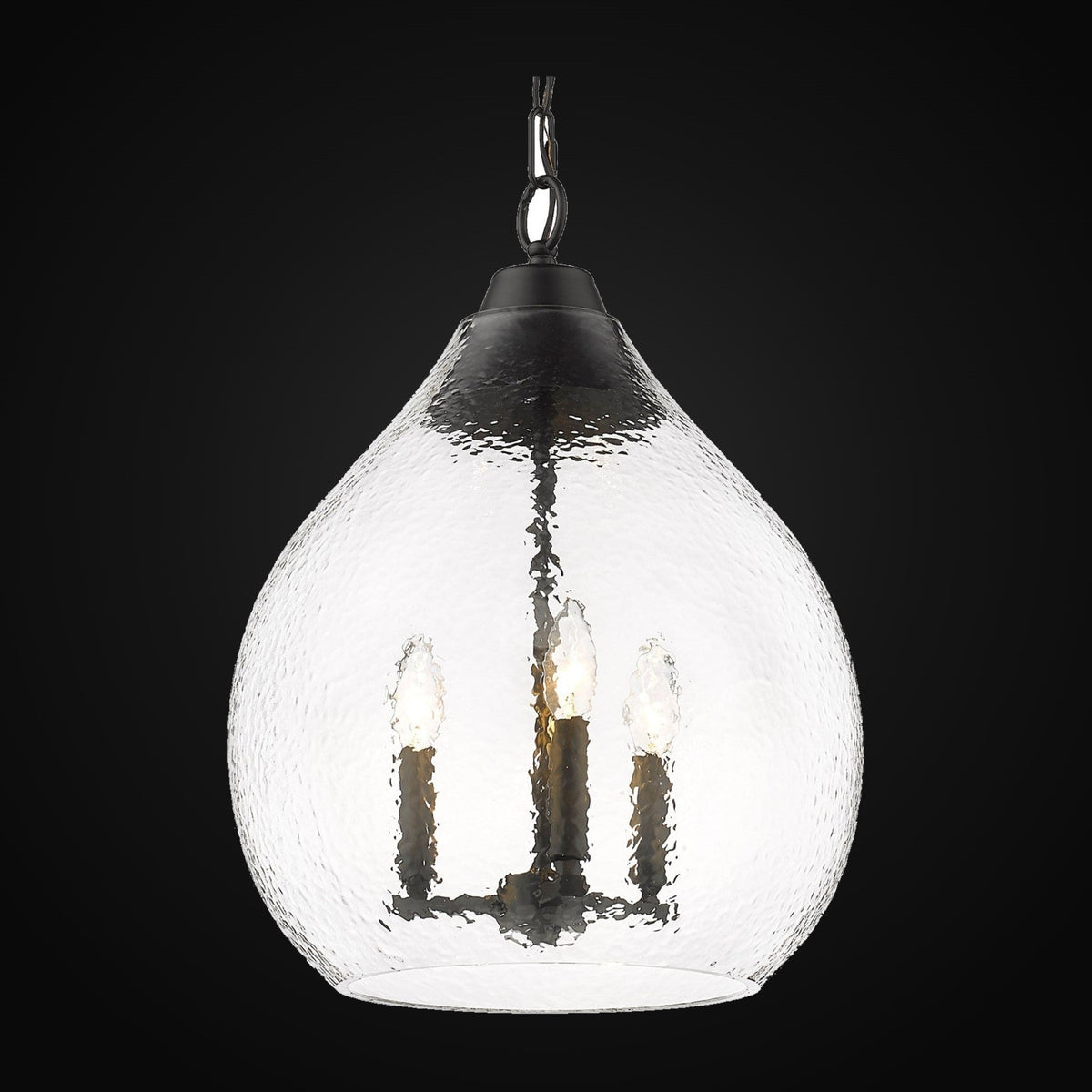 Suspension Ariella 3 lumières, noir mat