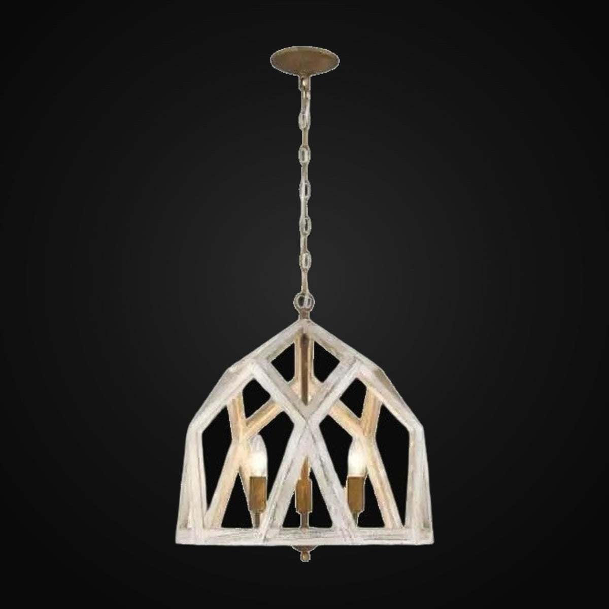 Suspension Asher 3 lumières, châtaigne bruni