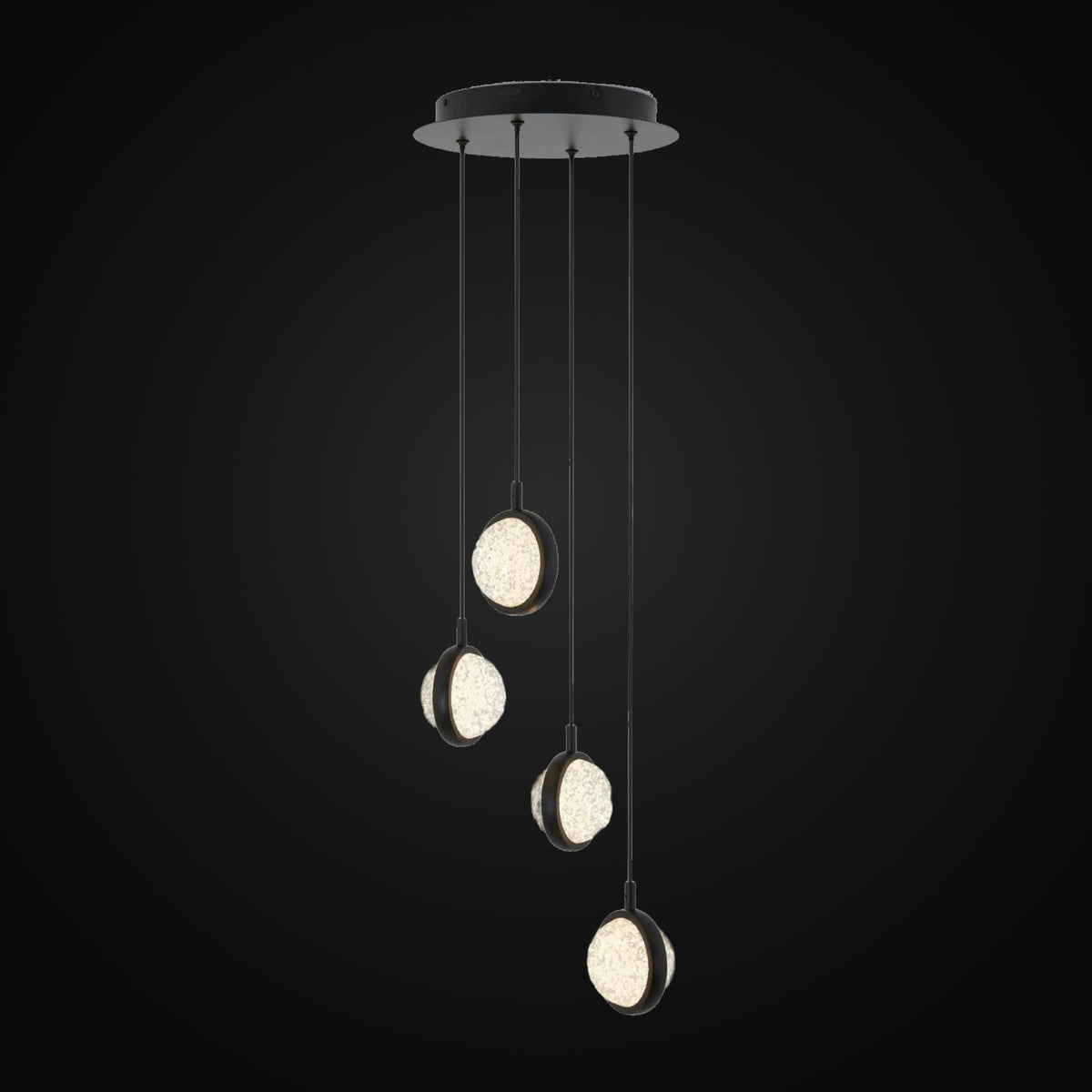 Suspension Avalon chrome 4 lumières 3CCT
