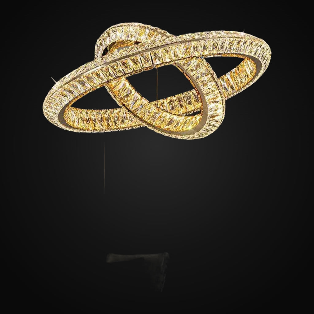 Lustre Bacci en cristal 2 anneaux