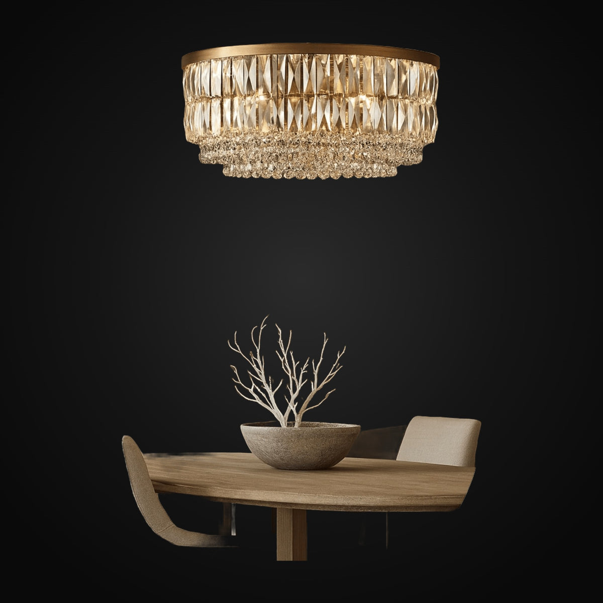Lustre anneau Bacci en cristal
