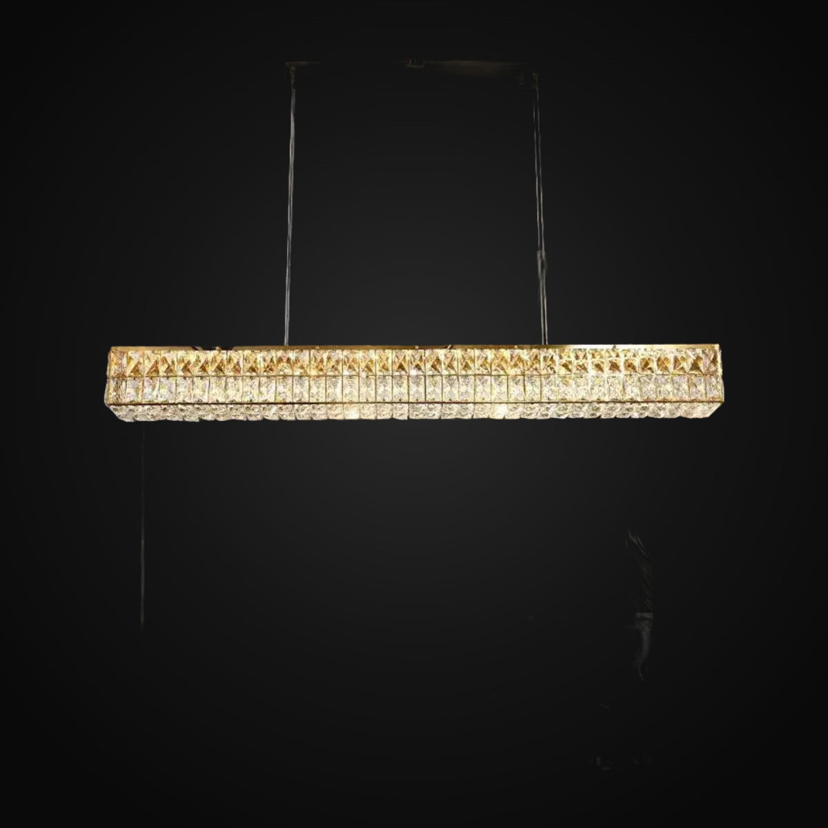 Lustre Bacci en cristal pour îlot de cuisine