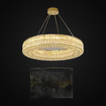 Lustre roue Bacci en cristal, or