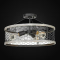 Semi-plafonnier Bailey 3 lumières, noir mat