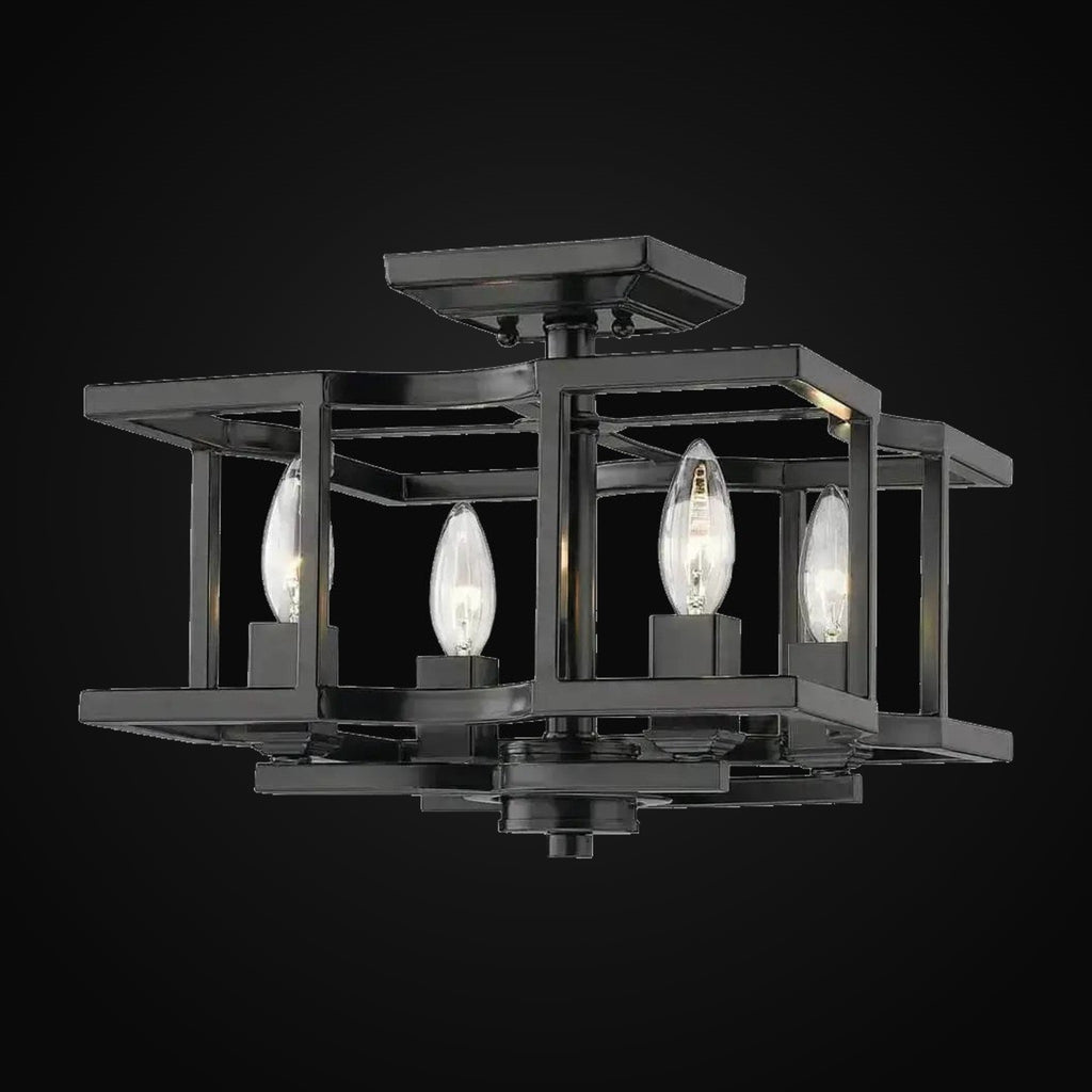 Semi-plafonnier Bellare, noir mat
