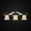 Applique de salle de bain Belle Meade 3 lumières, bronze frotté, verre Tea Stone