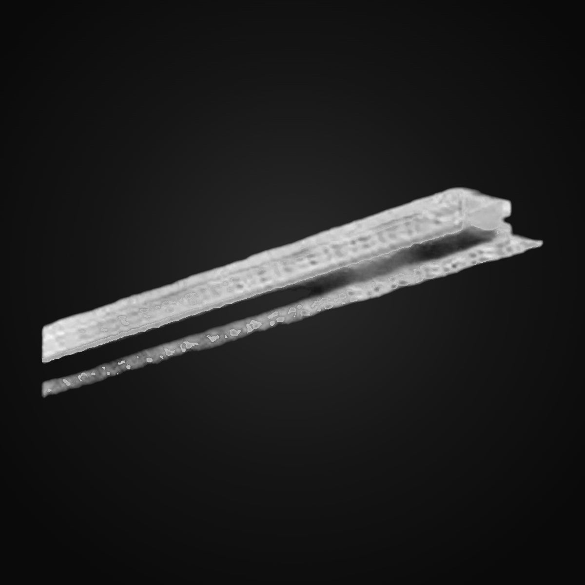 Profilé d'aluminium flexible droit avec 2 embouts et diffuseur silicone, argent