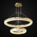 Lustre Bergamo en cristal double anneau