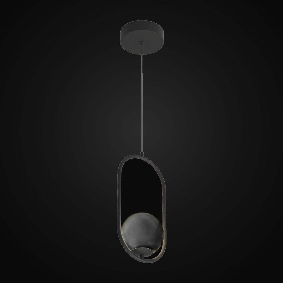 Suspension Bloom DEL 1 lumière noir mat