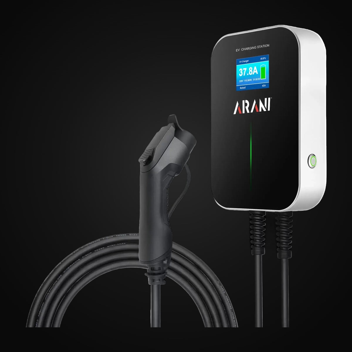 Borne de recharge Arani 40 A – 240 V, NEMA 14-50, câble 25 pi