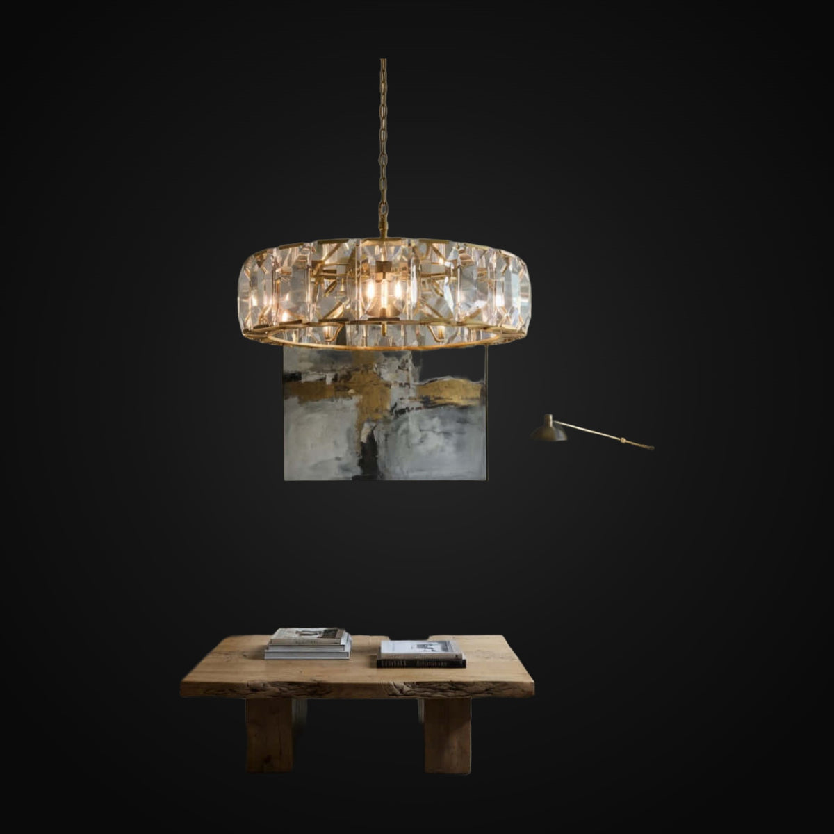 Lustre Brookhill en cristal 39 po