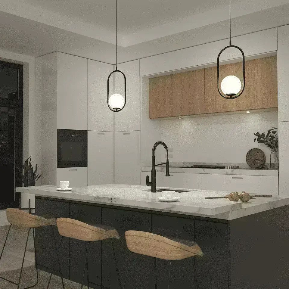 Suspension Bloom DEL 1 lumière noir mat – vue 3