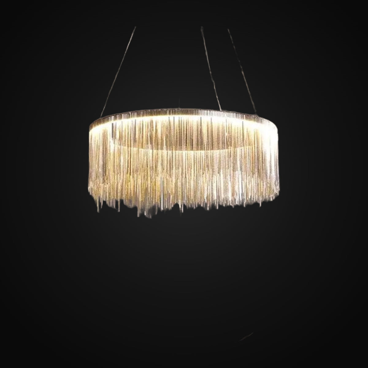 Lustre Cadena à pampilles de chaîne d'acier