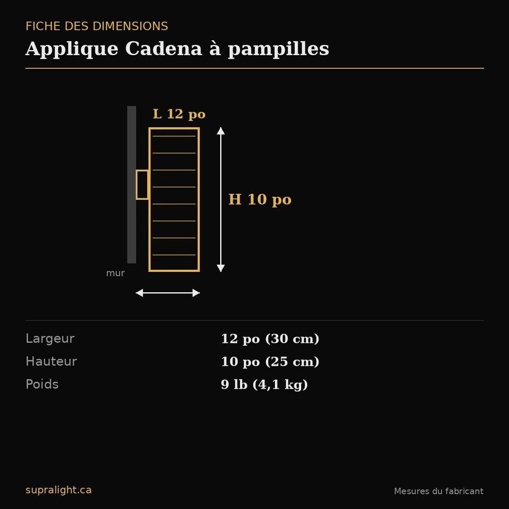 Applique Cadena à pampilles – dimensions