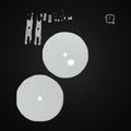 Ensemble de suspension avec canopée pour luminaires linéaires LL1, blanc
