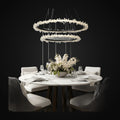 Lustre Capri à 2 étages en cristal noir mat