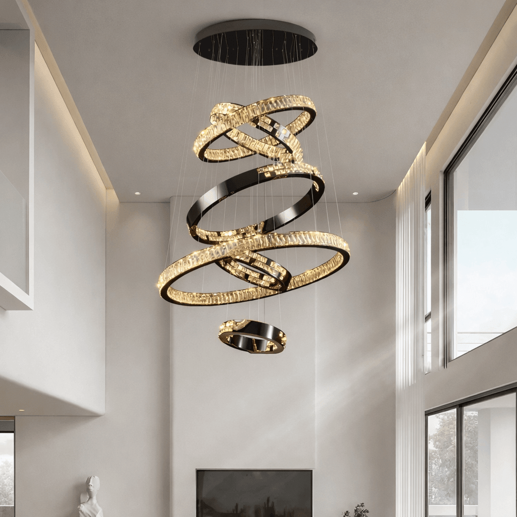 Lustre Langley à 6 anneaux en cristal