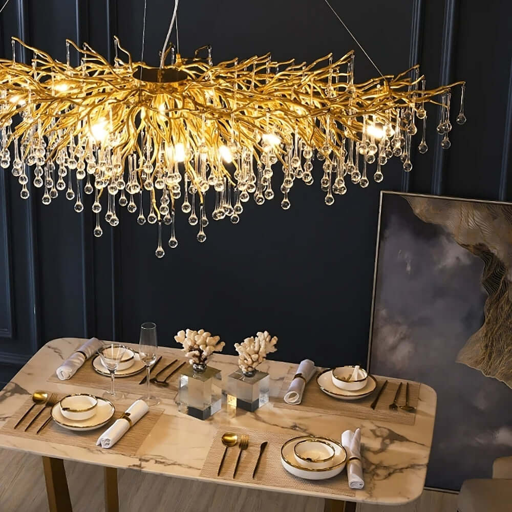 Lustre de salle à manger Albero en cristal 62 po – vue 2
